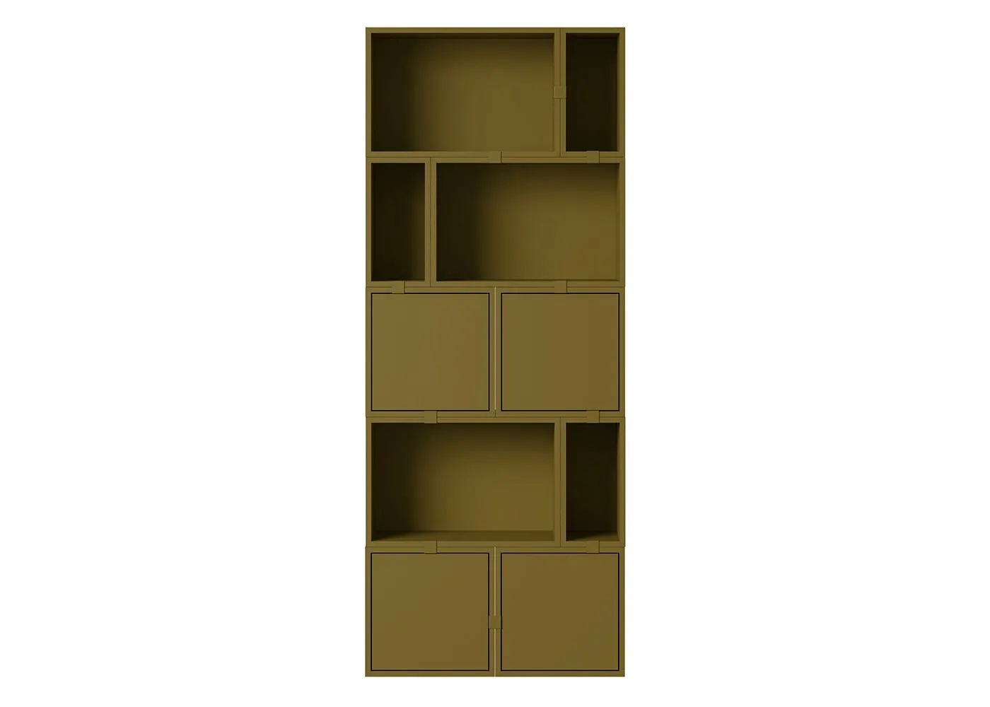 Muuto Stacked Storage System Bookcase Configuration 8 Brown Green 1