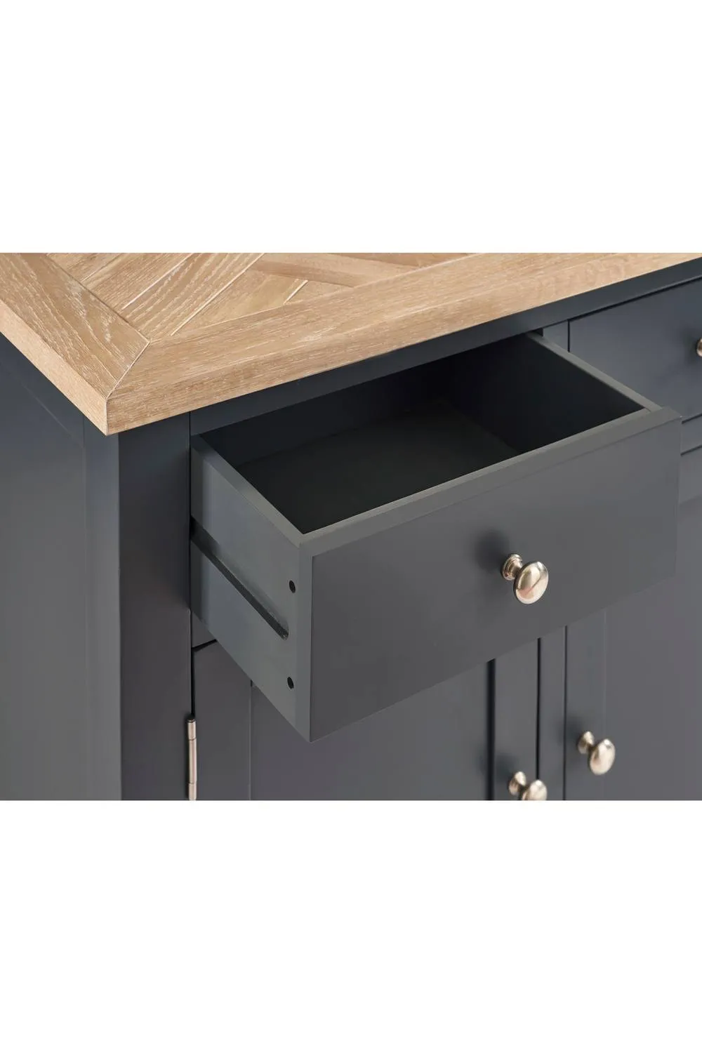Julian Bowen Bordeaux 3 Door 3 Drawer Sideboard in Dark Grey 6