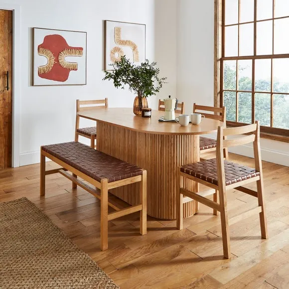Amari 6 Seater Oval Dining Table, Ash Brown