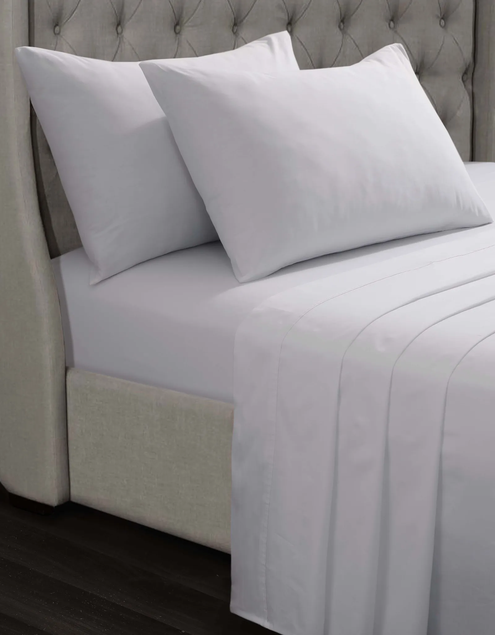 Smart Living Luxury 100% Cotton 35cm Deep Fitted Sheet - Soft & Hypoallergenic in White 1