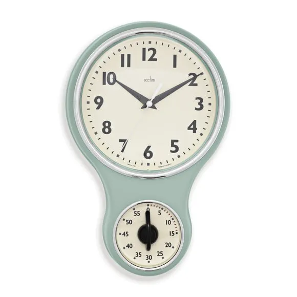 Acctim Kitchen Time Retro Quartz Timer Wall Clock 1