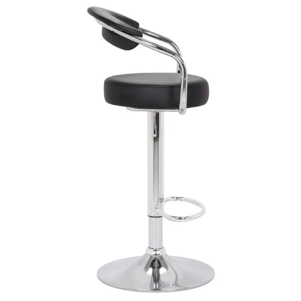 netfurniture Berty Black Cushioned Kitchen Breakfast Bar Stool Padded Seat & Back 4