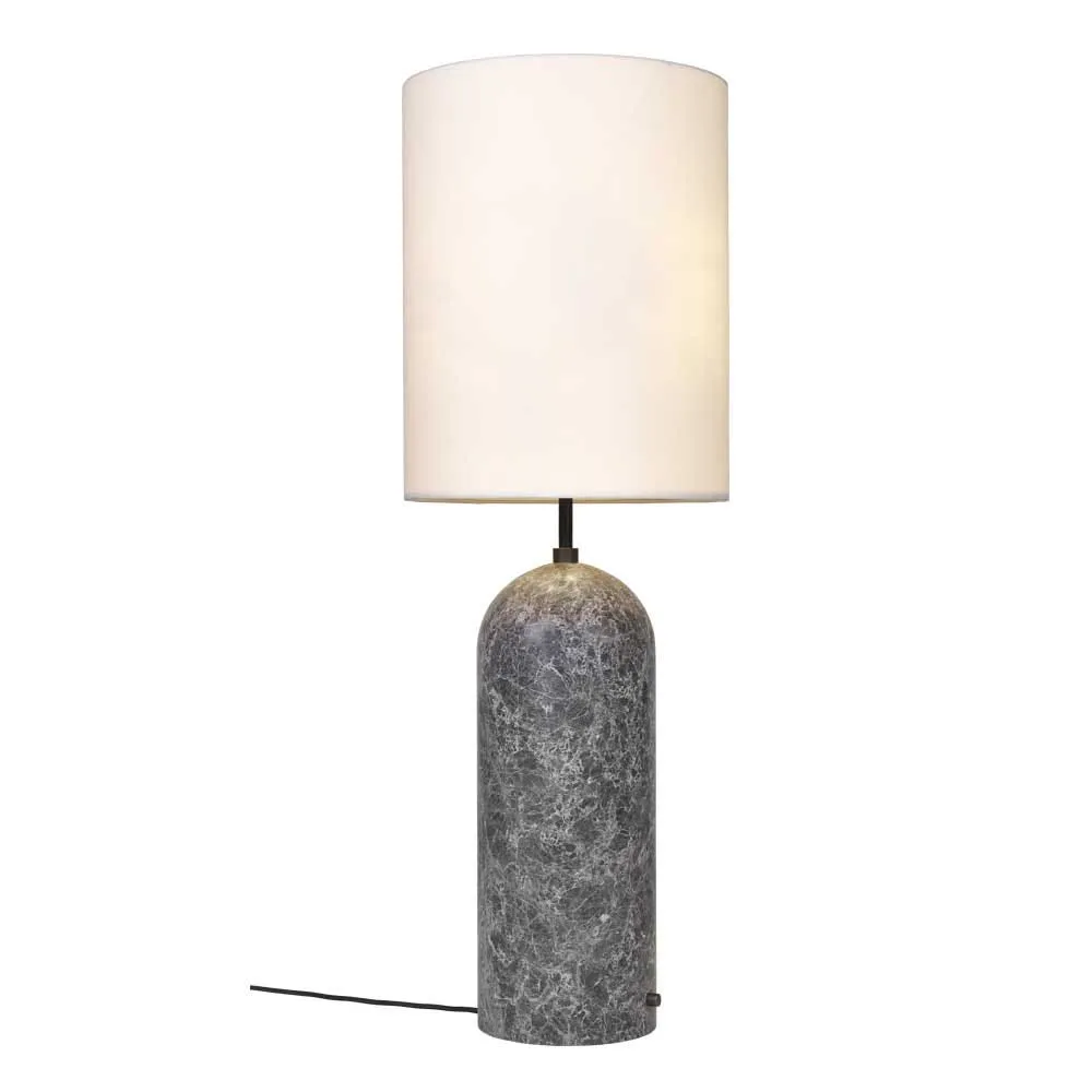 Gubi Gravity Floor Lamp XL High Grey Marble Base Canvas Shade 2