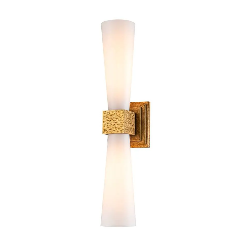 Netlighting Kristy Up & Down Wall Lamp Distressed Gold 3000K IP44 2x G9