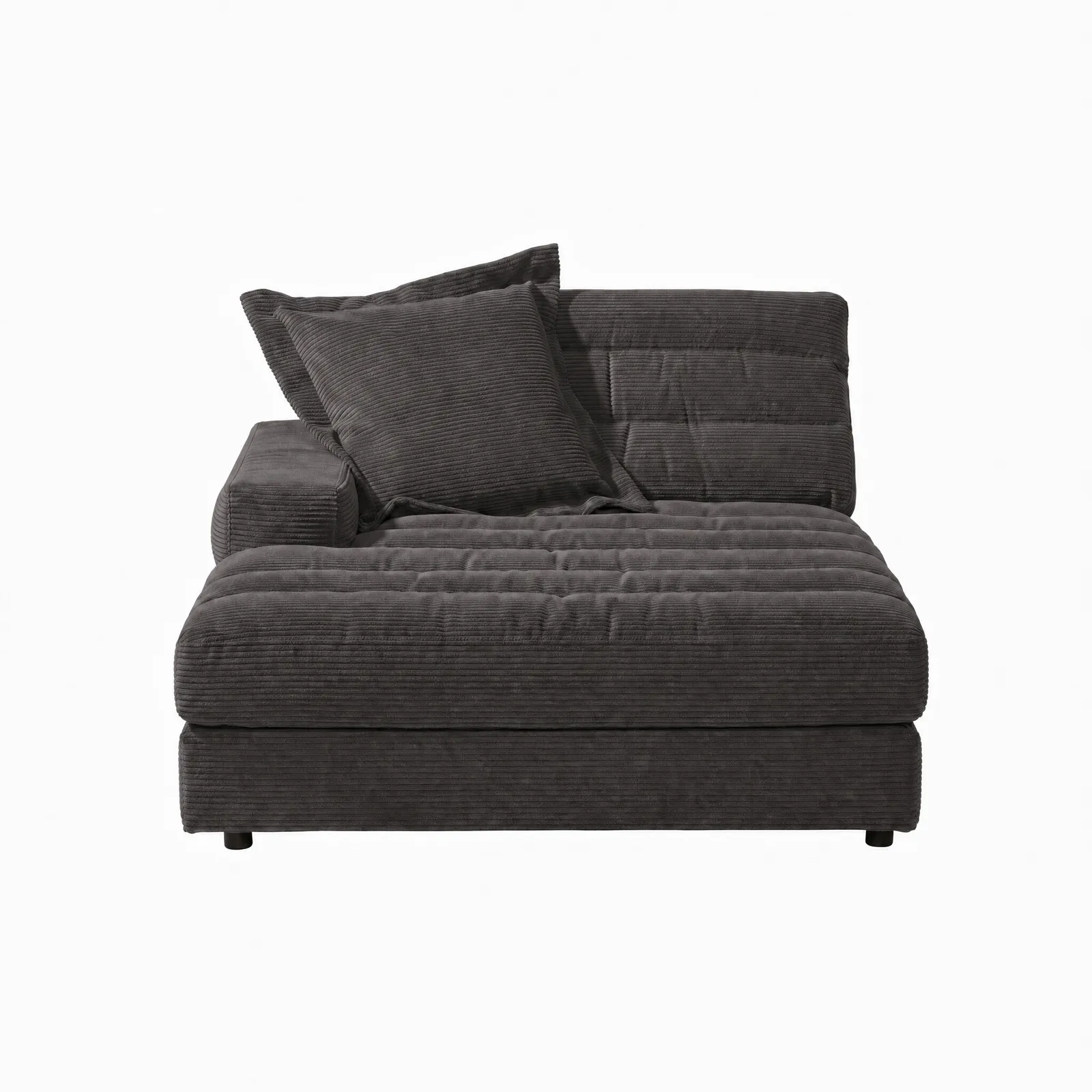 Twain Long Longchair Armrest Left Modular Sofa, Brown Fabric | Barker & Stonehouse 2