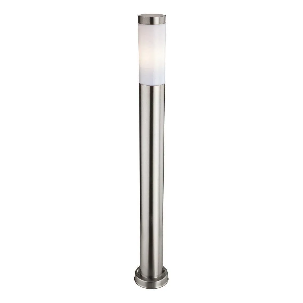 Netlighting Plaza 1 Light Tall Bollard Post Stainless Steel IP44 E27 in Grey