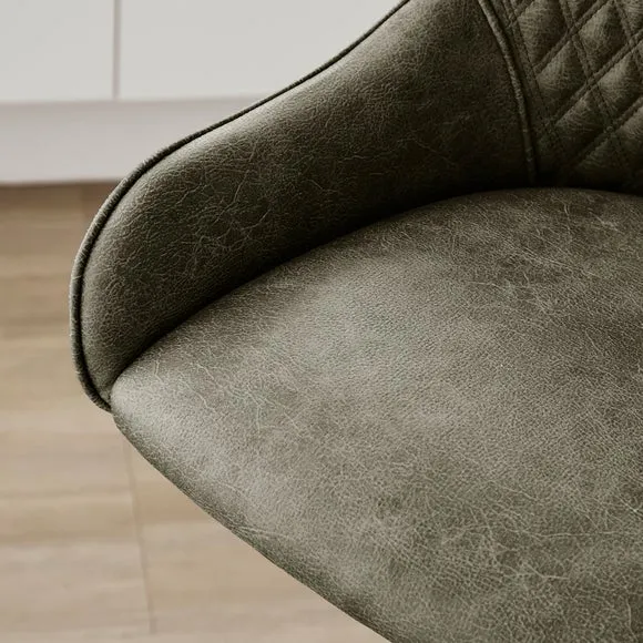 Hudson Height Adjustable Bar Stool, Faux Leather 4