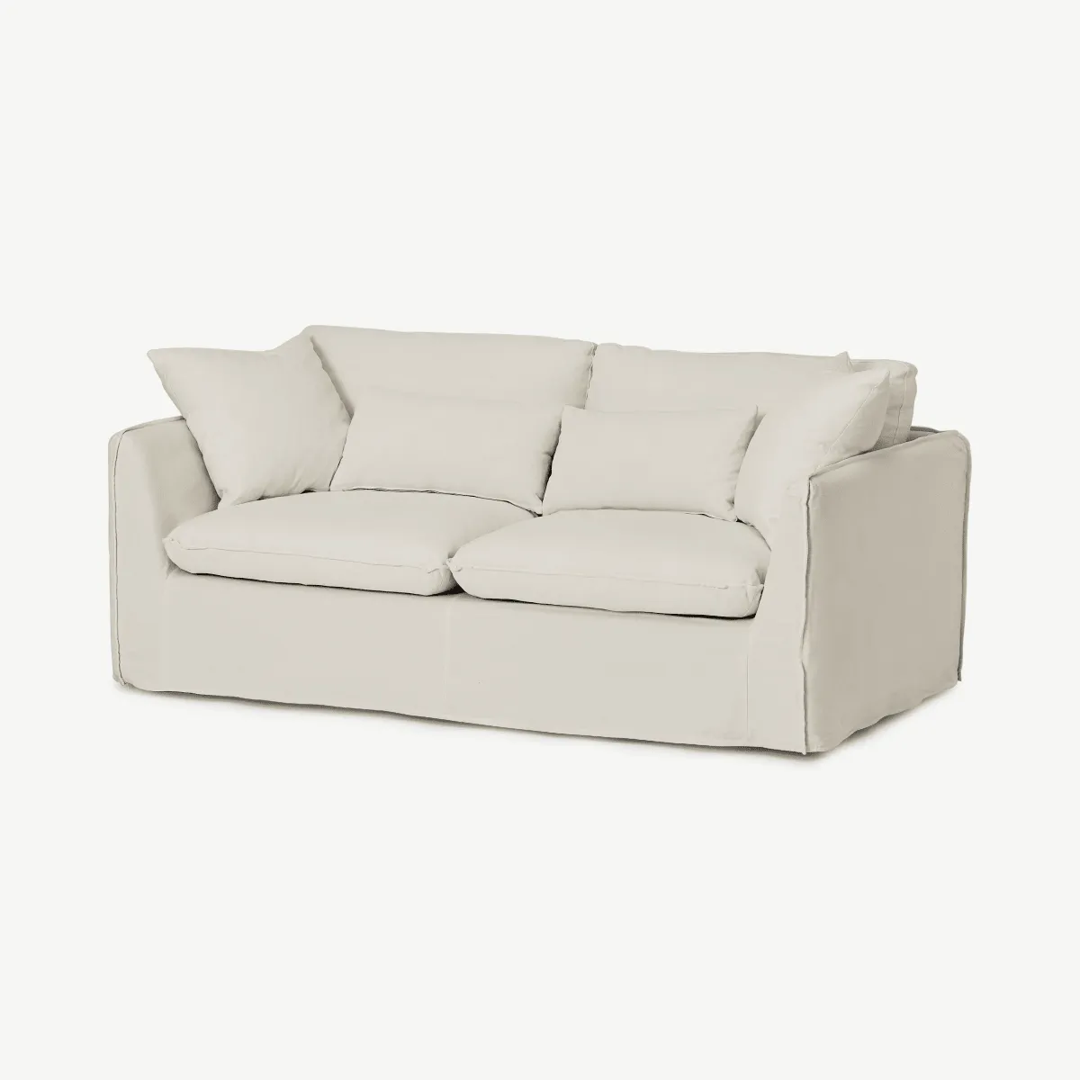 Kasiani 3 Seater Sofa Bed, Off-White Cotton & Linen Mix