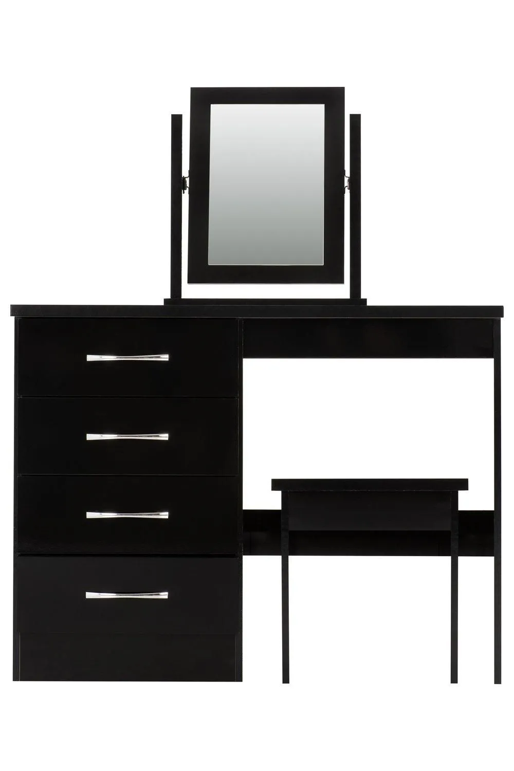 Seconique Nevada 4 Drawer Dressing Table Set in Jet Black 2