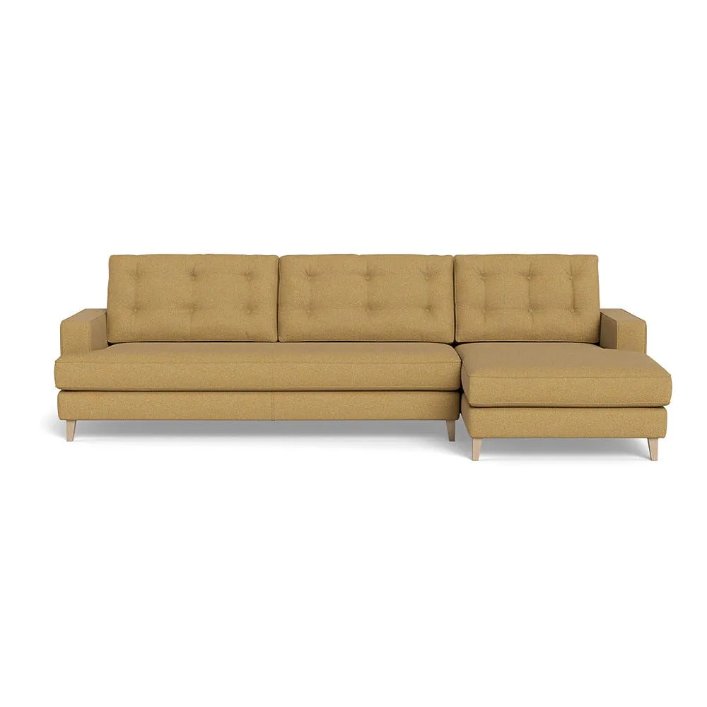 Heal's Mistral Right Hand Facing Corner Sofa Boucle Tweed Citrine Natural Beech Feet 2
