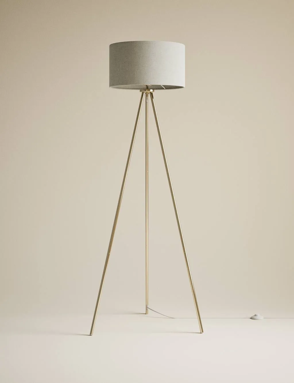 M&S Metal Tripod Floor Lamp Antique Brass