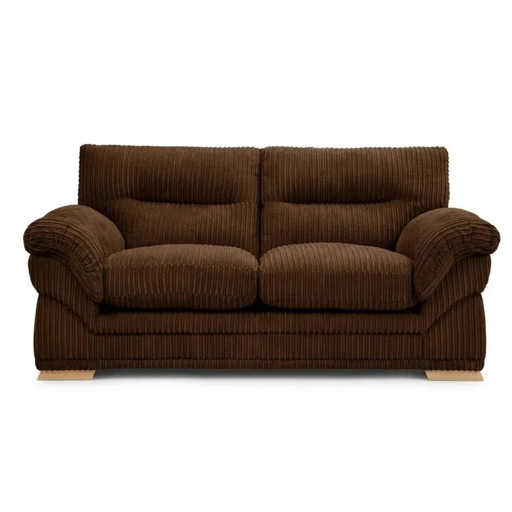 Bliss Furniture Amalfi 2 Seater Claude Sofa Modern Plush Fabric in Brown