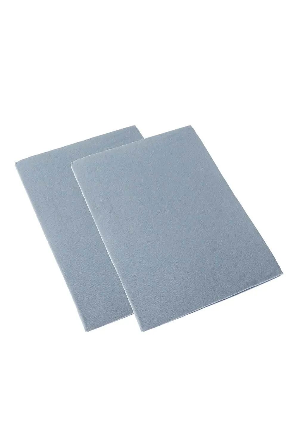 Homescapes 100% Brushed Cotton Cot Flat Sheet Pair, 100 x 150 cm in Blue