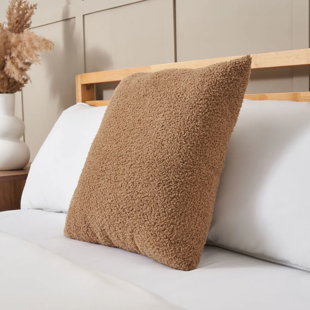 Really Soft Teddy Bear Fleece Cushion, Brown 1