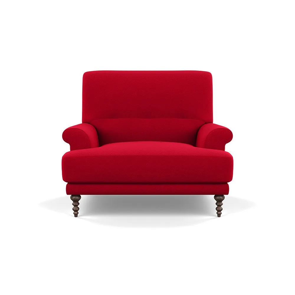 Scp Oscar Informal Armchair Melton Wool Red Oxide Walnut Feet 1