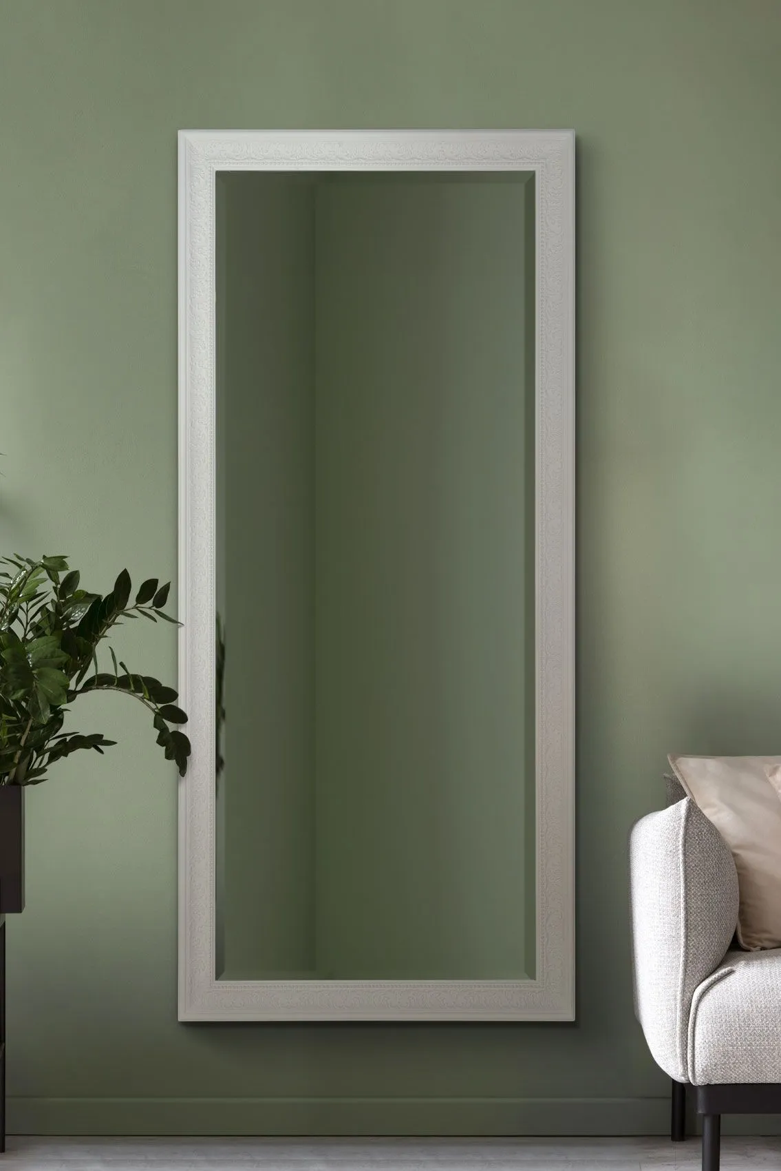 MirrorOutlet Langton White Shabby Chic Dress Mirror 160 x 73 CM