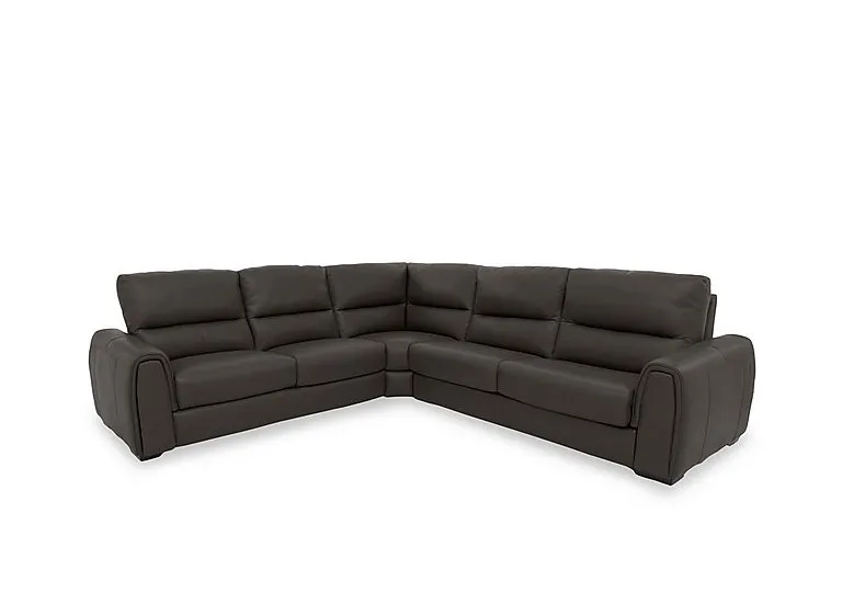 Flex Leather Large Corner Sofa - Dark Chocolate