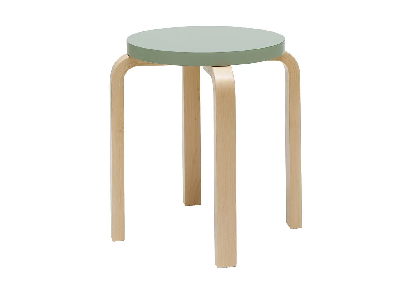 Artek Stool E60 Natural Lacquered Birch Green Lacquered 1