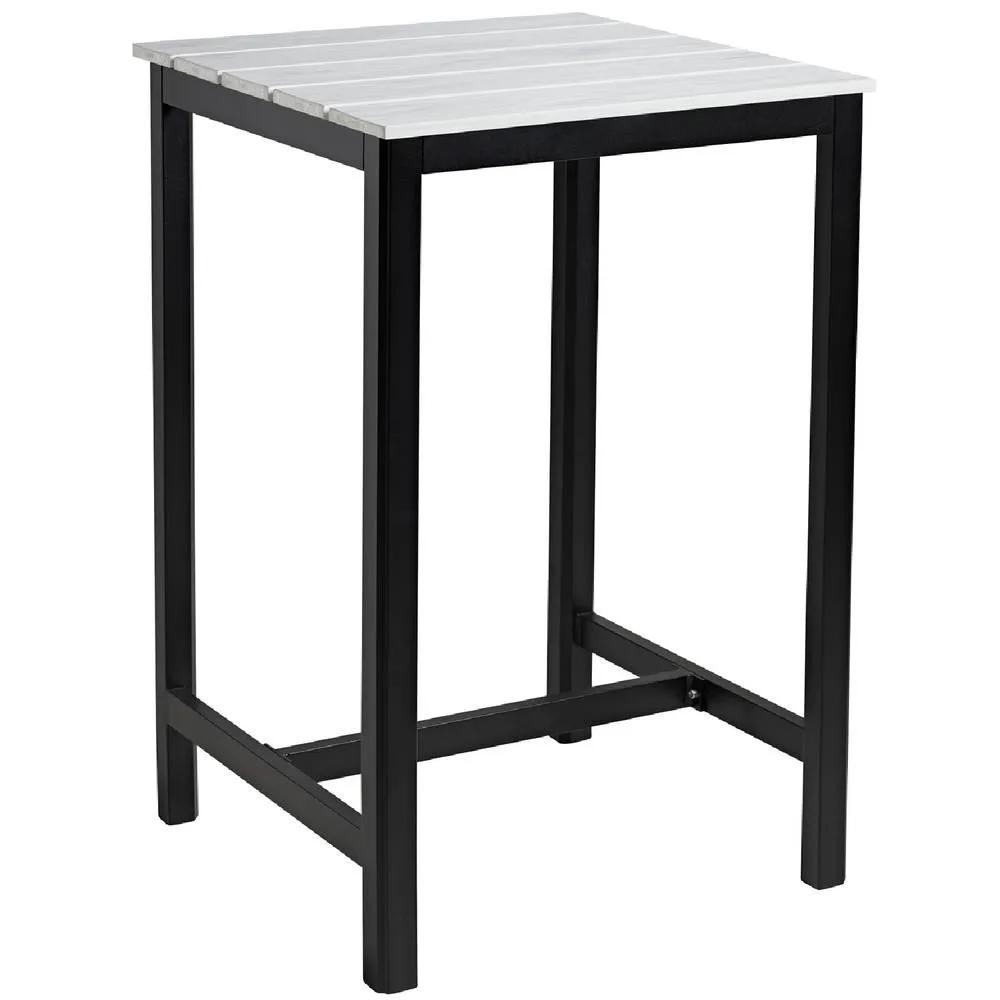netfurniture EKO Square Poseur Bar Table Whitewash - 80 x 80cm in White