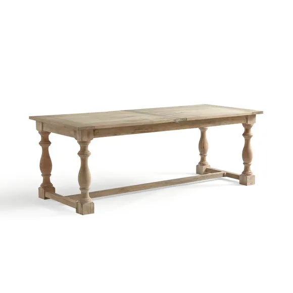 Bridget 6-8 Seater Rectangular Extendable Dining Table, Whitewash Mango Wood 5