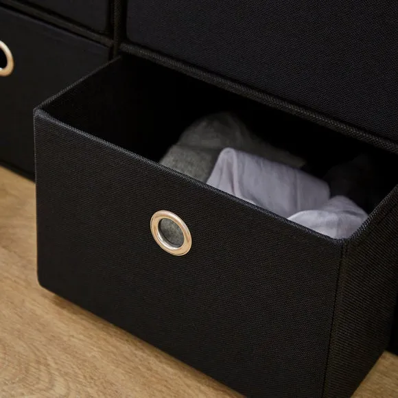 6 Drawer Faux Linen Foldable Ottoman 2