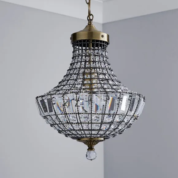 Knightsbridge Crystal Antique Brass Chandelier 2