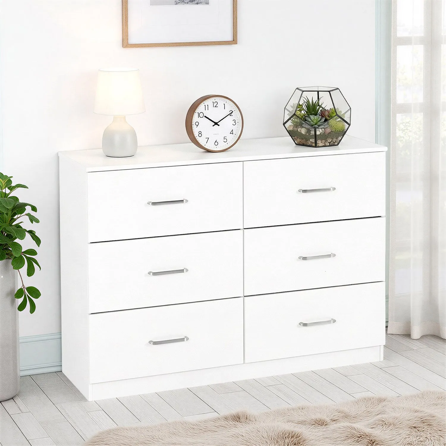 Seconique Dakotia 6 Drawer Chest in White 1