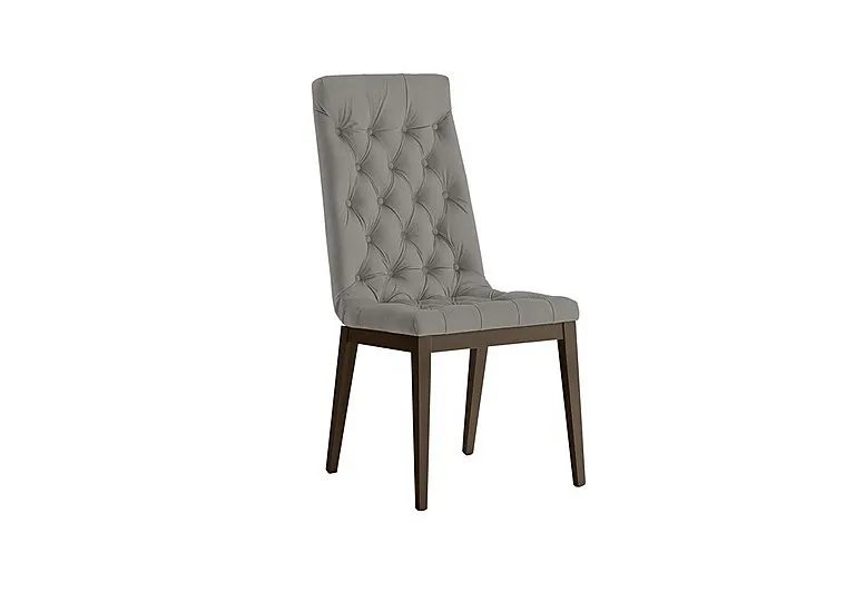 Palazzo Capitonne Buttoned Dining Chair in Dark Walnut - Scarlet Silver