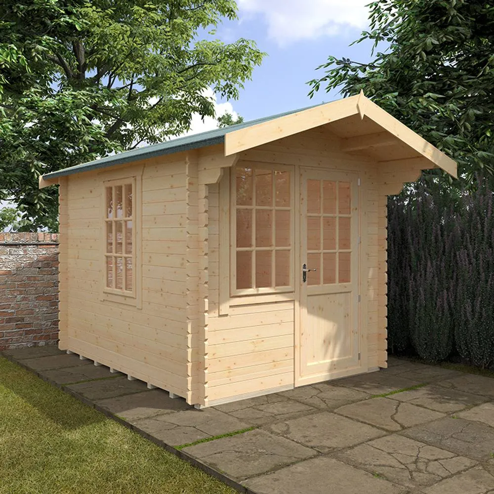 Buttercup Farm 10x8 The Carrington 28mm Cabin - L295 x W235 x H251.3 cm in Natural 2