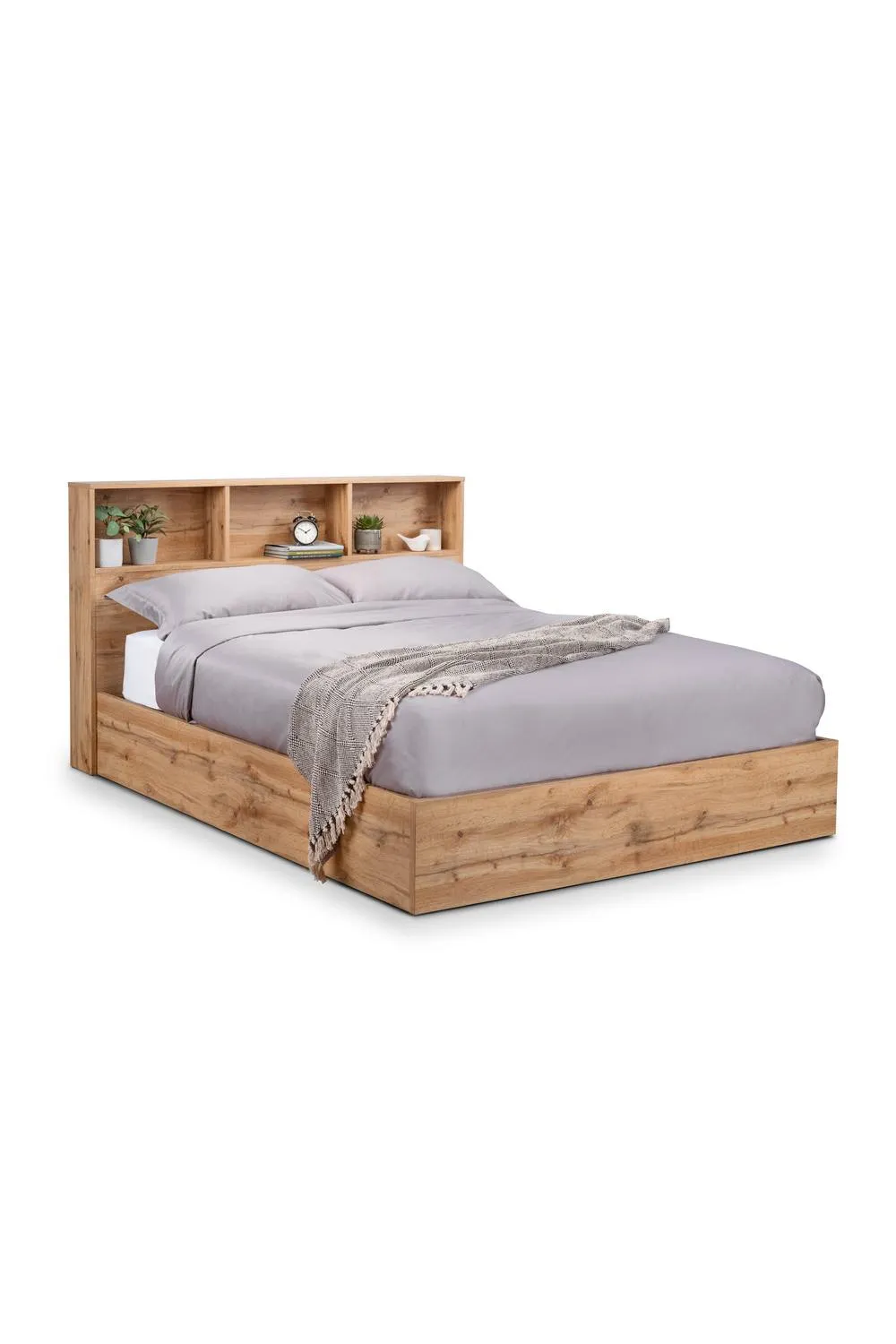 Julian Bowen Bali Bookcase Ottoman Storage Bed in Natural 4