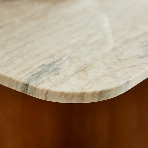 Arya Coffee Table, Mango Wood and Real Marble 2