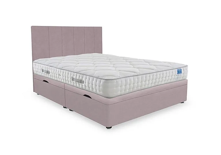 Memory Luxe Side Lift Ottoman Divan Set - Super King - Plush Lilac
