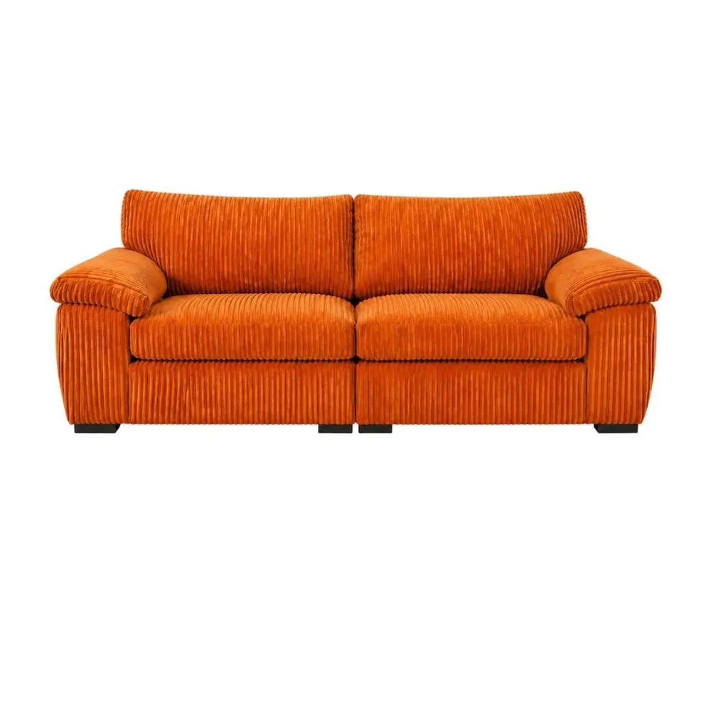 Bliss Furniture Amalfi 3 Seater Split Sofa Soft Fabric in Orange