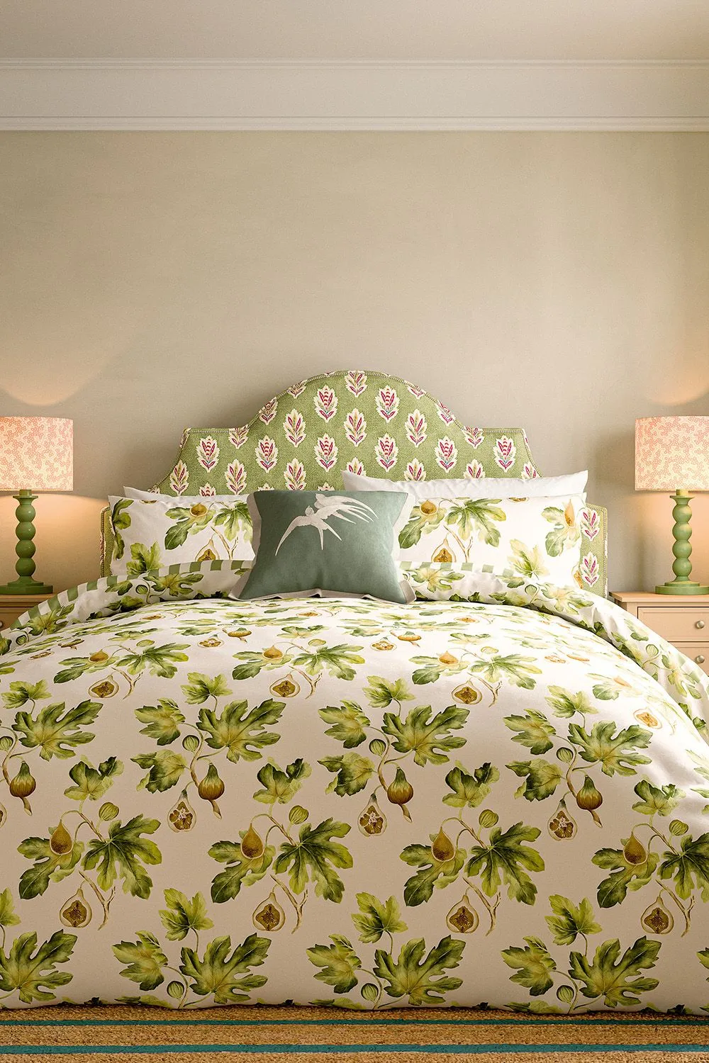 Sanderson 'Fig Harvest' Cotton Duvet Cover Set in Green