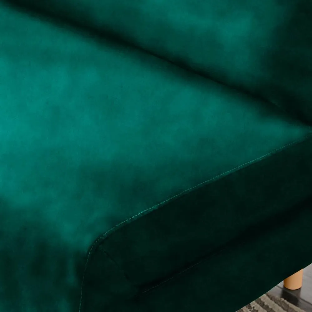 FurnitureboxUK Bobby Velvet Folding Sofa Bed in Green 5