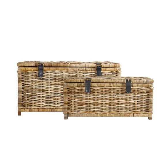 Set of 2 Churchgate Rattan Trunks 3