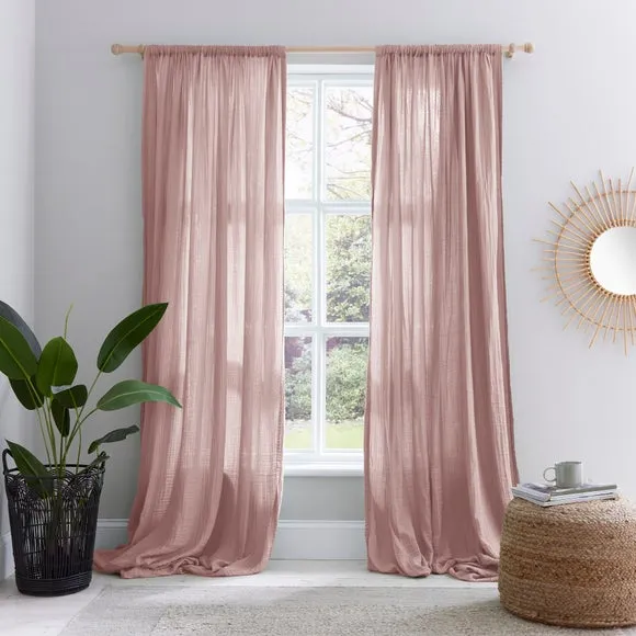 Cotton Muslin Slot Top Curtains 2