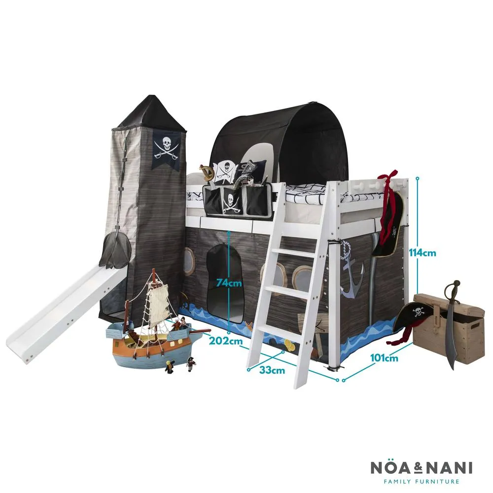Nöa and Nani Moro Cabin Bed with Slide & Pirate Hideaway Package in White 6