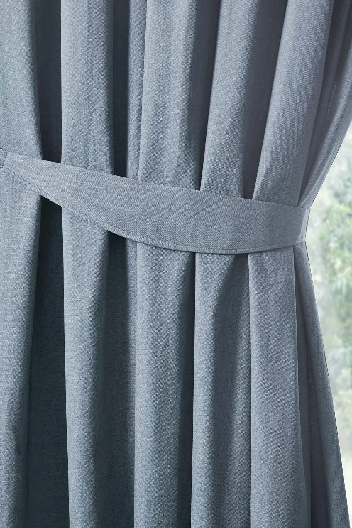 Fusion 'Dijon' Thermal & Blackout Fully Lined Pencil Pleat Curtains in Light Blue 3
