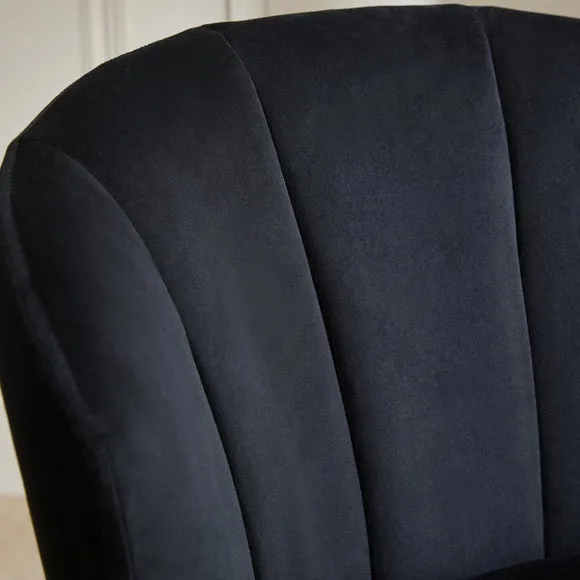 Kiley Dining Chair with Black Legs, Velvet 4