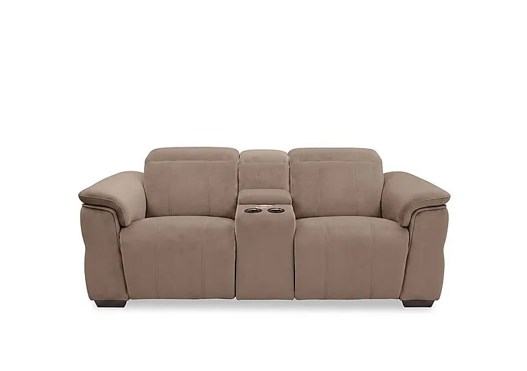 Inca Fabric 2 Seater Power Recliner Sofa with Pop Up Light Console and Power Headrests - Manhattan Nutmeg - Sofas and Armchairs - In Time for Christmas