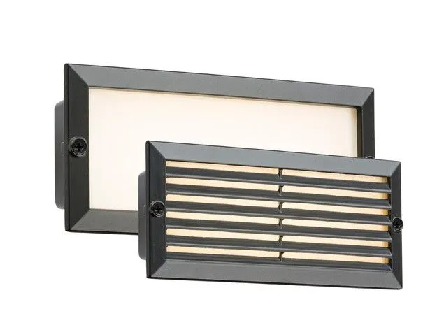 Netlighting White LED Recessed Brick Light Black Fascia 230V IP54 5W