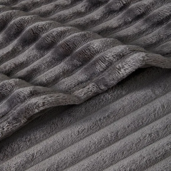 Ribbed Fleece Throw Blanket 200cm x 200cm 2