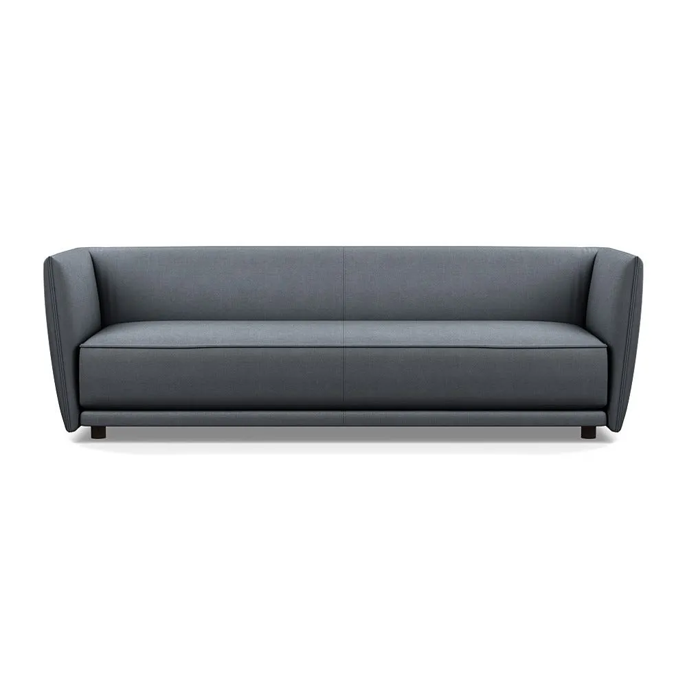 Heal's Valley 4 Seater Sofa Siena Cotton Shale Grey Walnut Stain Feet