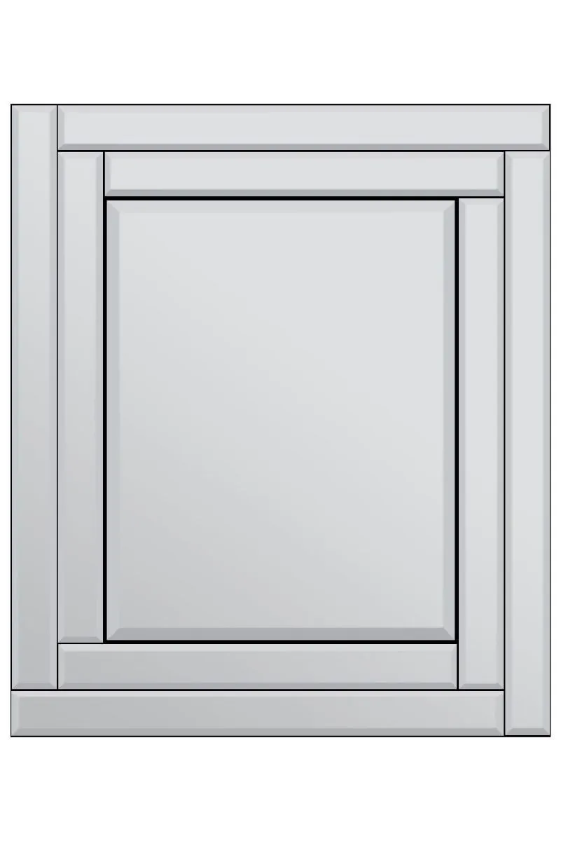 MirrorOutlet Luxford All Glass Bevelled Mirror 68 x 58 CM in Silver 3