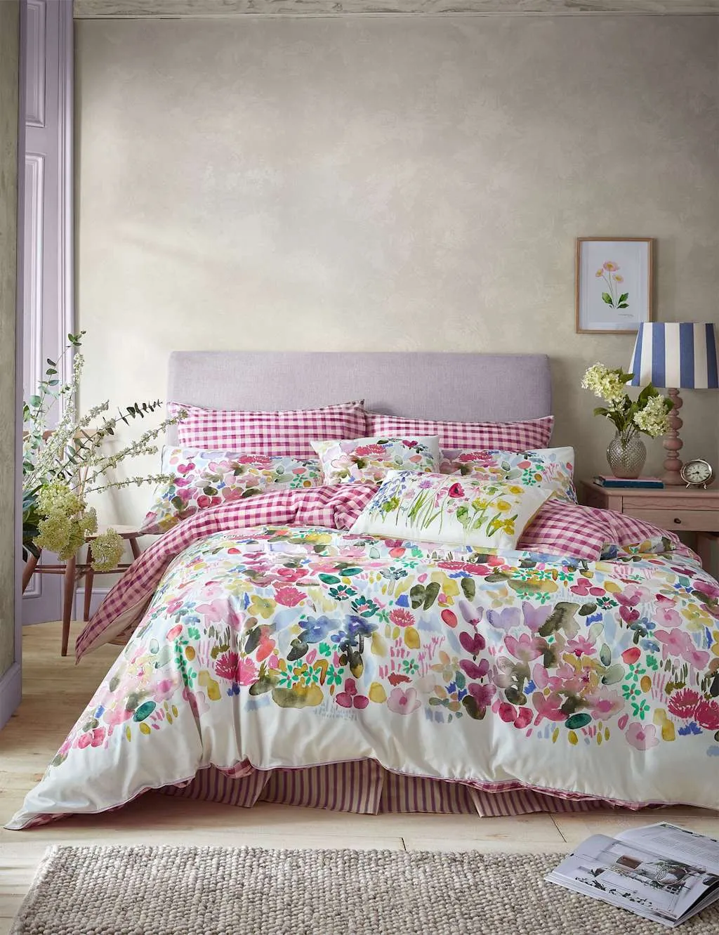 Bluebellgray Pure Cotton Flora Bedding Set Pink Mix