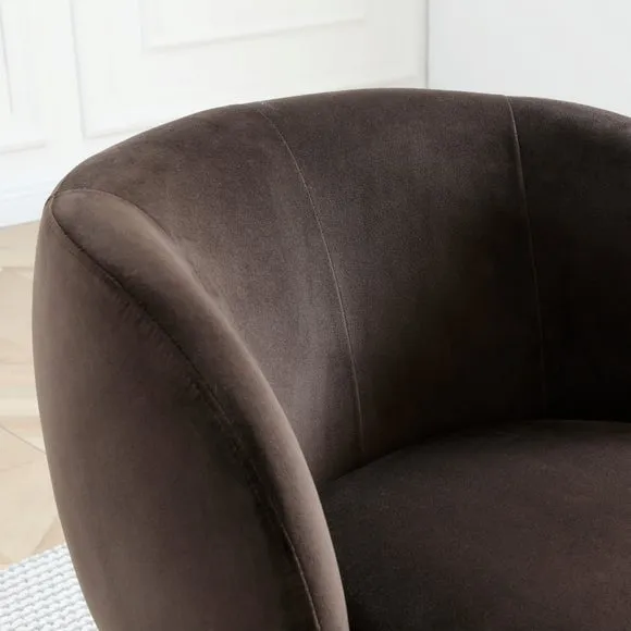 Tulip Velvet Curved Swivel Accent Chair 3