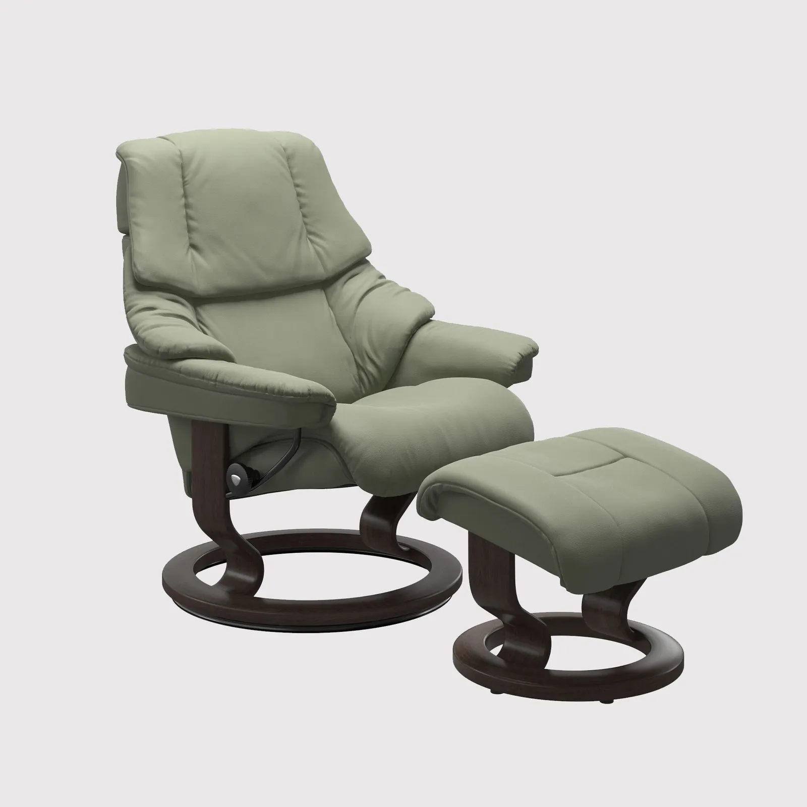 Stressless Reno Medium Classic Recliner Chair & Footstool Leather | Barker & Stonehouse