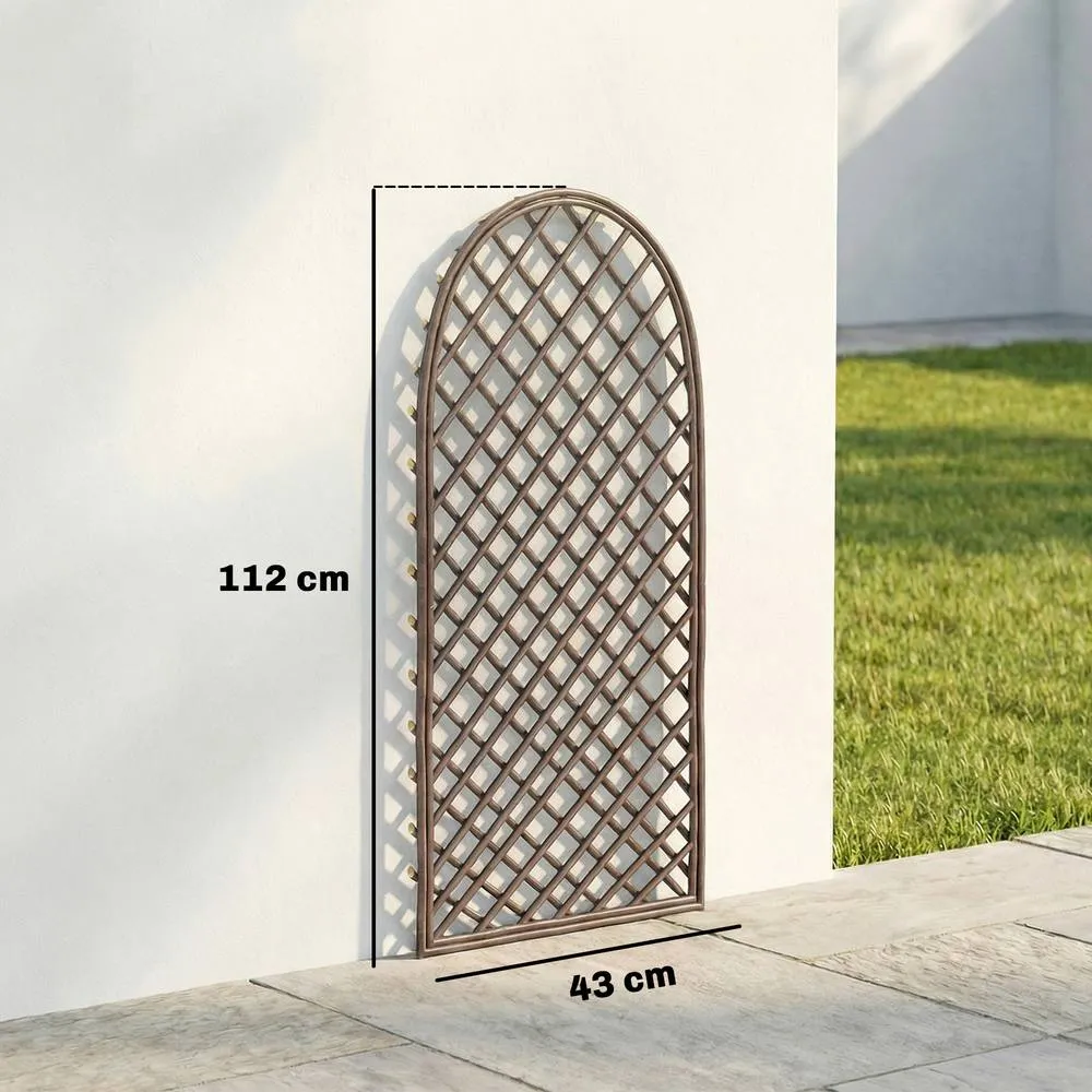 OUTSUNNY Garden Trellis, Decorative Trellis Panels with Dome Top, Natural 3
