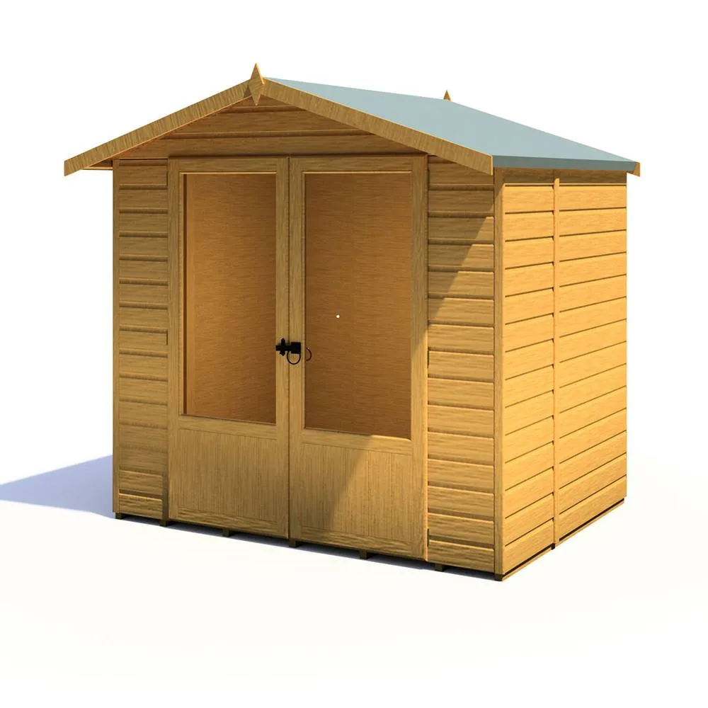 Shires Avance Shiplap Summerhouse Garden Sun Room Approx 7 x 5 Feet in Brown 3